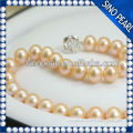 AAA 9-10MM Classic Charming Gold Color Freshwater Pearl Necklace